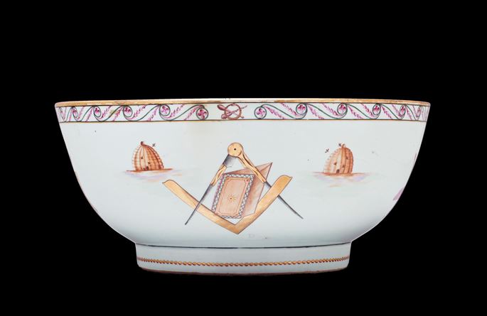 Chinese export porcelain Masonic Punchbowl  | MasterArt